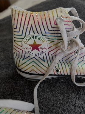 Converse Chuck Taylor All Star White Rainbow Glitter Sneakers